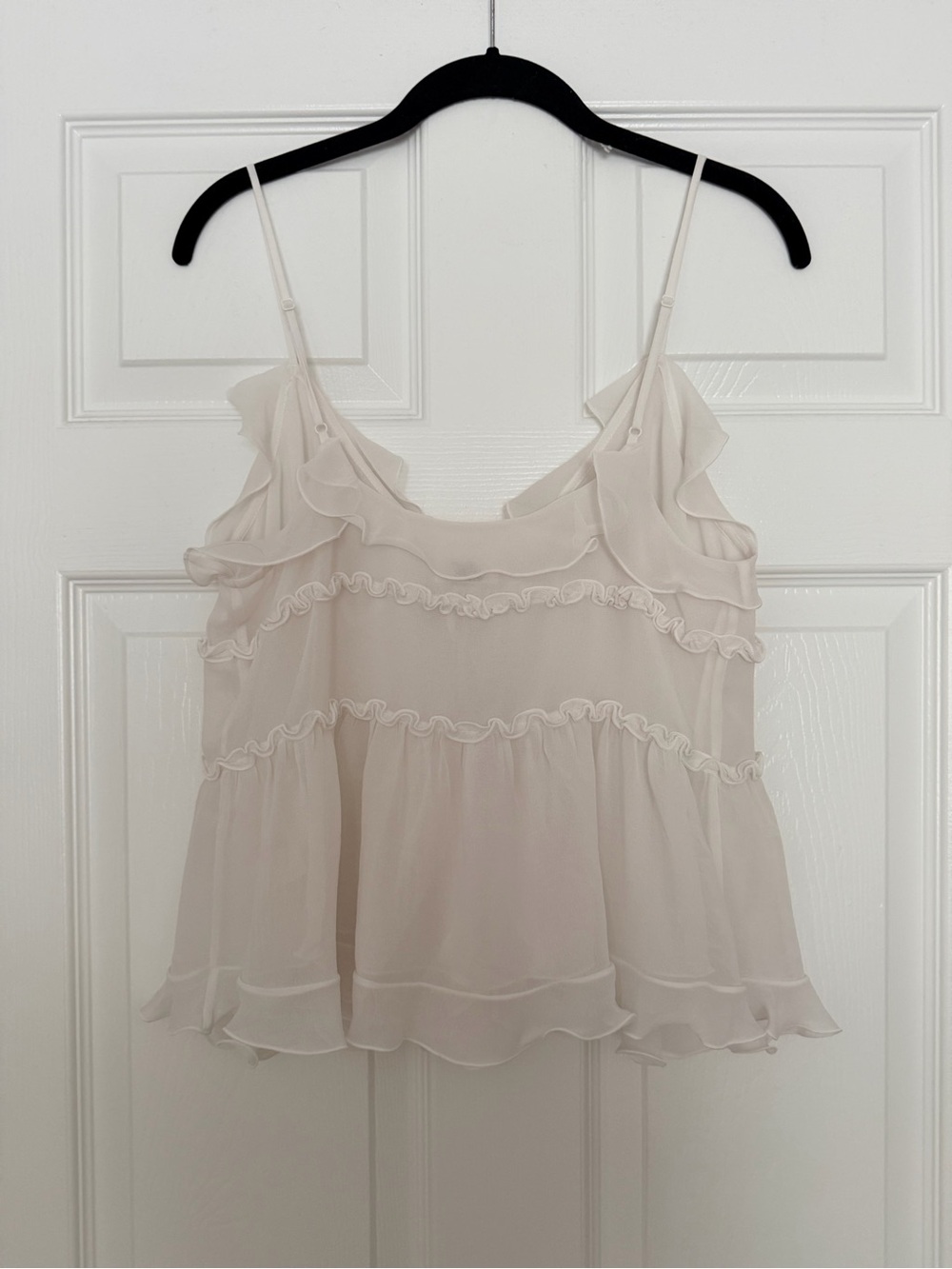 White Ruffle Tie-Front Cami Top - Picture 3 of 3